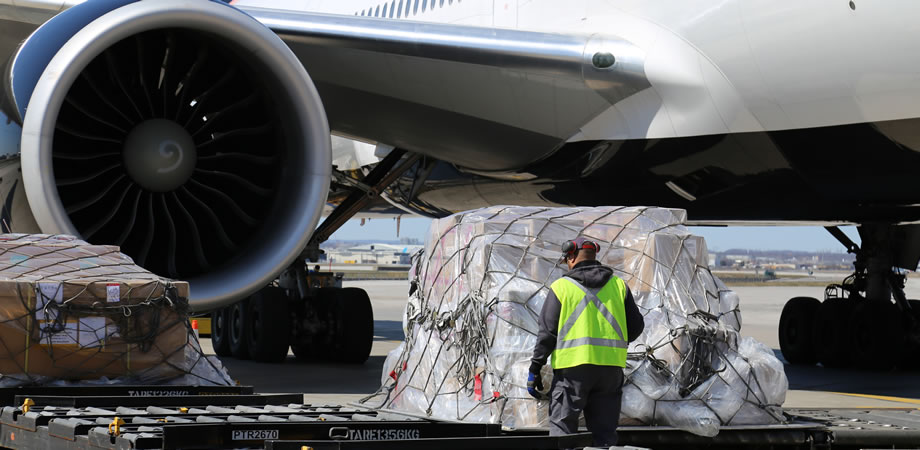 aircraft on ramp being loaded